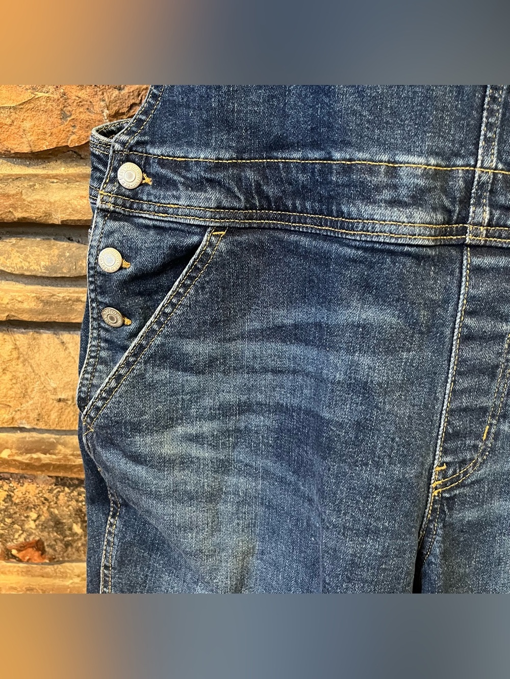 Old Navy Classic Denim Overalls in Medium Blue - Picture 3 of 8
